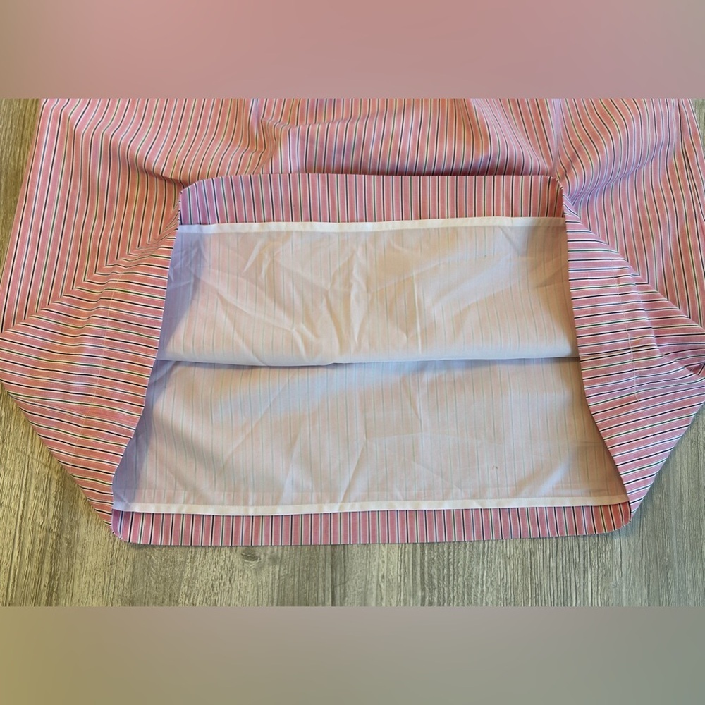 Vineyard Vines Striped Off the Shoulder Dress Medium Pink Shirred Coastal Resort - Picture 6 of 11